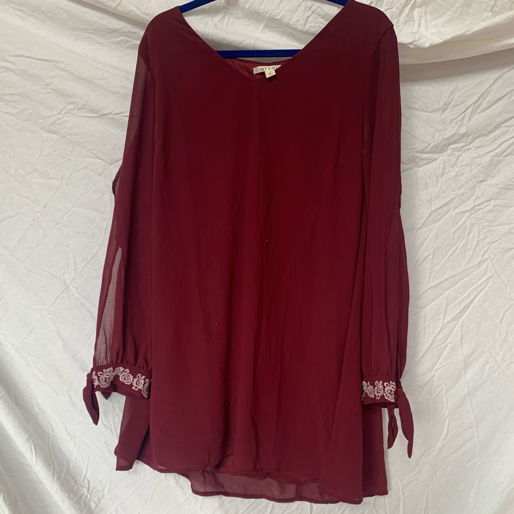 red long sleeved dress